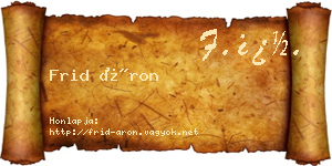 Frid Áron névjegykártya