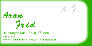 aron frid business card